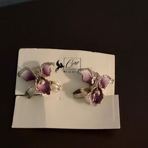 Coro Lavender Blossom Earrings
